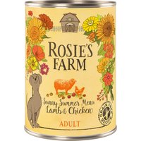 Kody rabatowe 10 + 2 gratis! Rosie’s Farm, 12 x 400 g - Edycja letnia, jagnięcina i kurczak