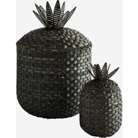 Kody rabatowe 9design sklep internetowy - Madam Stoltz :: Zestaw dwóch koszy Pineapple rattanowych czarnych