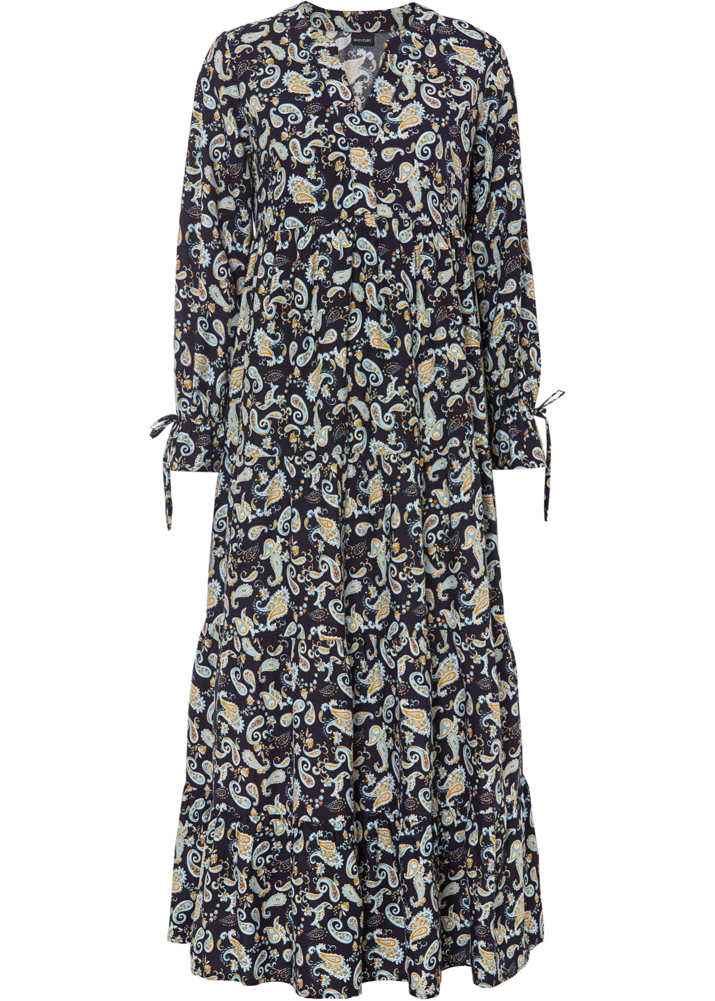 Kody rabatowe Bon Prix - Długa sukienka ze zrównoważonej wiskozy z nadrukiem, krótsza długość