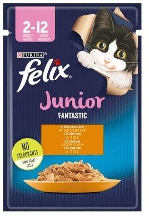 Kody rabatowe Krakvet sklep zoologiczny - Purina Felix Fantastic Junior Kurczak - mokra karma dla kota - 85 g