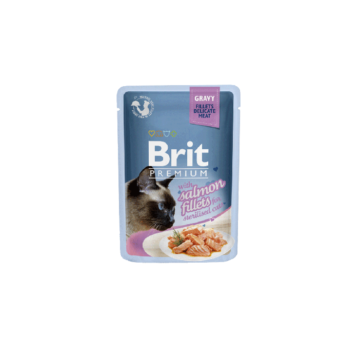 Kody rabatowe BRIT Premium Sterilised Gravy Fillets Salmon - mokra karma dla kota - 85 g