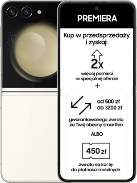 Kody rabatowe Samsung Galaxy Z Flip5 5G SM-F7315 8/512GB Beżowy