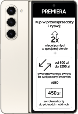 Kody rabatowe Samsung Galaxy Z Fold5 5G SM-F9465 12/256GB Beżowy