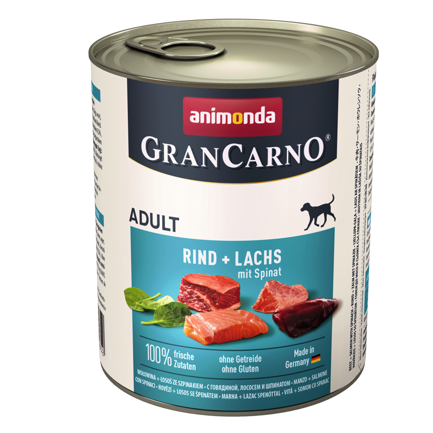 Kody rabatowe Krakvet sklep zoologiczny - ANIMONDA Grancarno Adult wołowina, łosoś i szpinak - mokra karma dla psa - 800g