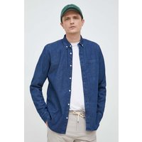 Kody rabatowe Answear.com - GAP koszula jeansowa męska kolor granatowy regular z kołnierzykiem button-down
