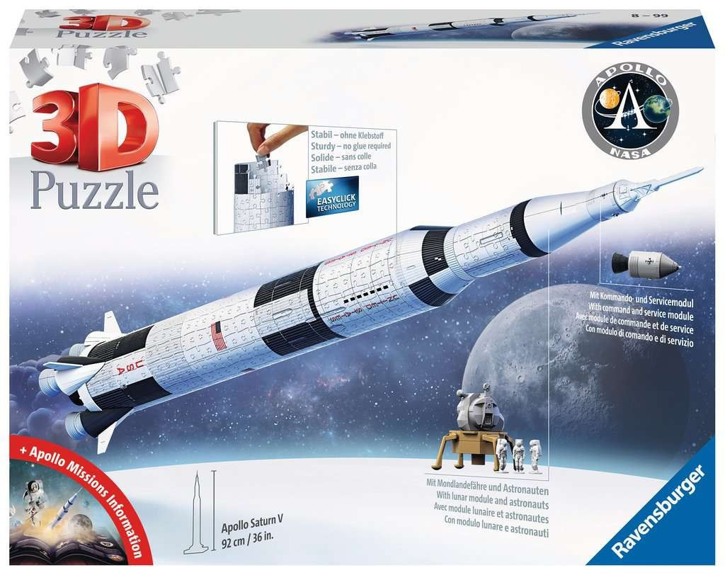 Kody rabatowe Urwis.pl - Ravensburger Polska Puzzle 3D Rakieta Apollo Saturn V
