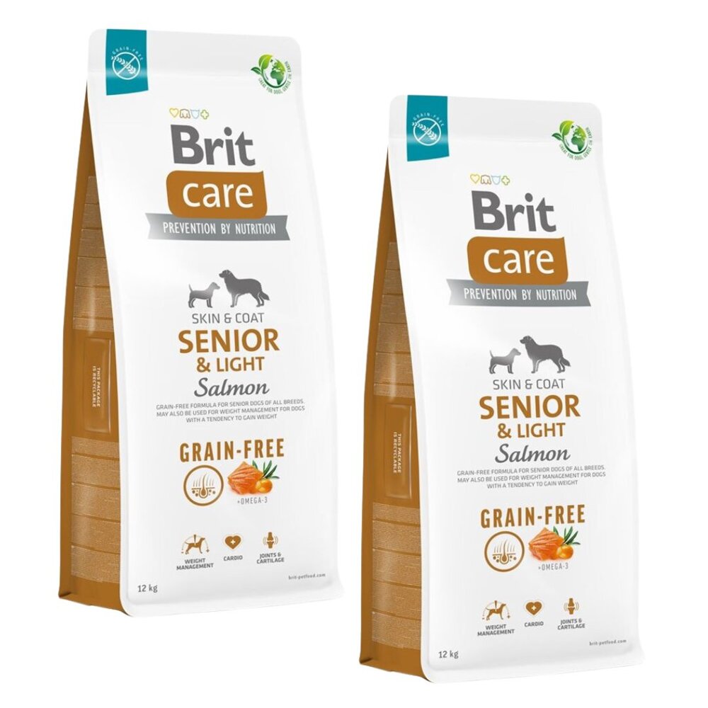 Kody rabatowe Krakvet sklep zoologiczny - Brit Care Grain-Free Senior & Light Salmon – sucha karma dla psa - 2x12 kg