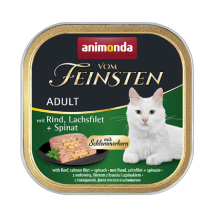 Kody rabatowe Krakvet sklep zoologiczny - ANIMONDA Vom Feinsten Classic Cat wołowina, łosoś szpinak - mokra karma dla kota - 100g
