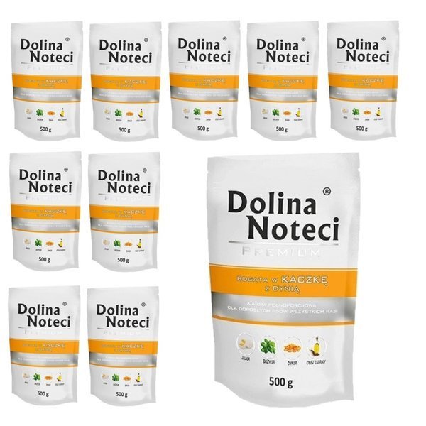Kody rabatowe DOLINA NOTECI Premium bogata w kaczkę z dynią - mokra karma dla psa - 10x500g