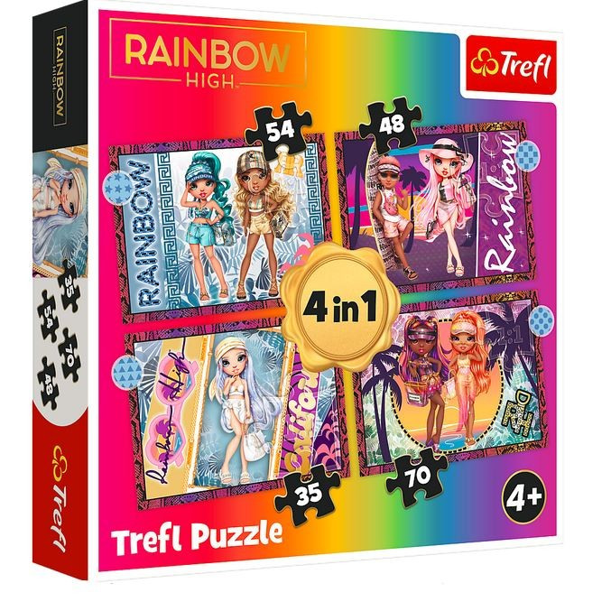 Kody rabatowe Urwis.pl - Trefl Puzzle 4w1 Modne laleczki Rainbow High