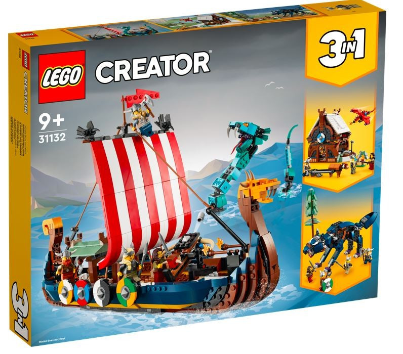 Kody rabatowe Urwis.pl - LEGO CREATOR Klocki 31132 Statek wikingów i wąż z Midgardu
