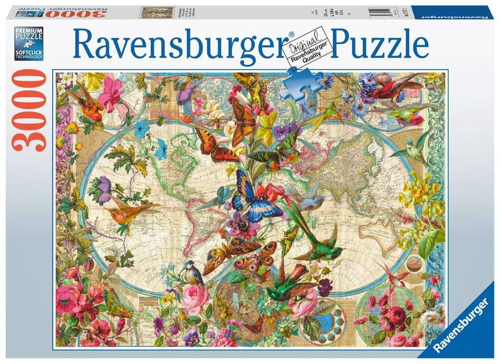 Kody rabatowe Urwis.pl - Ravensburger Polska Puzzle 3000 elementów Flora i Fauna. Mapa Świata
