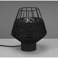Kody rabatowe Lampa stołowa Borka z rattanem i klatką, czarna