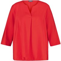 Kody rabatowe Gerry Weber - SAMOON Damski Lejąca bluzka z rękawem 3/4 68cm w serek Czerwony Jednokolorowy