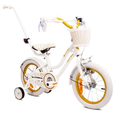 Kody rabatowe Avans - Rower dziecięcy SUN BABY Heart Bike 14 cali dla dziewczynki Biało-złoty
