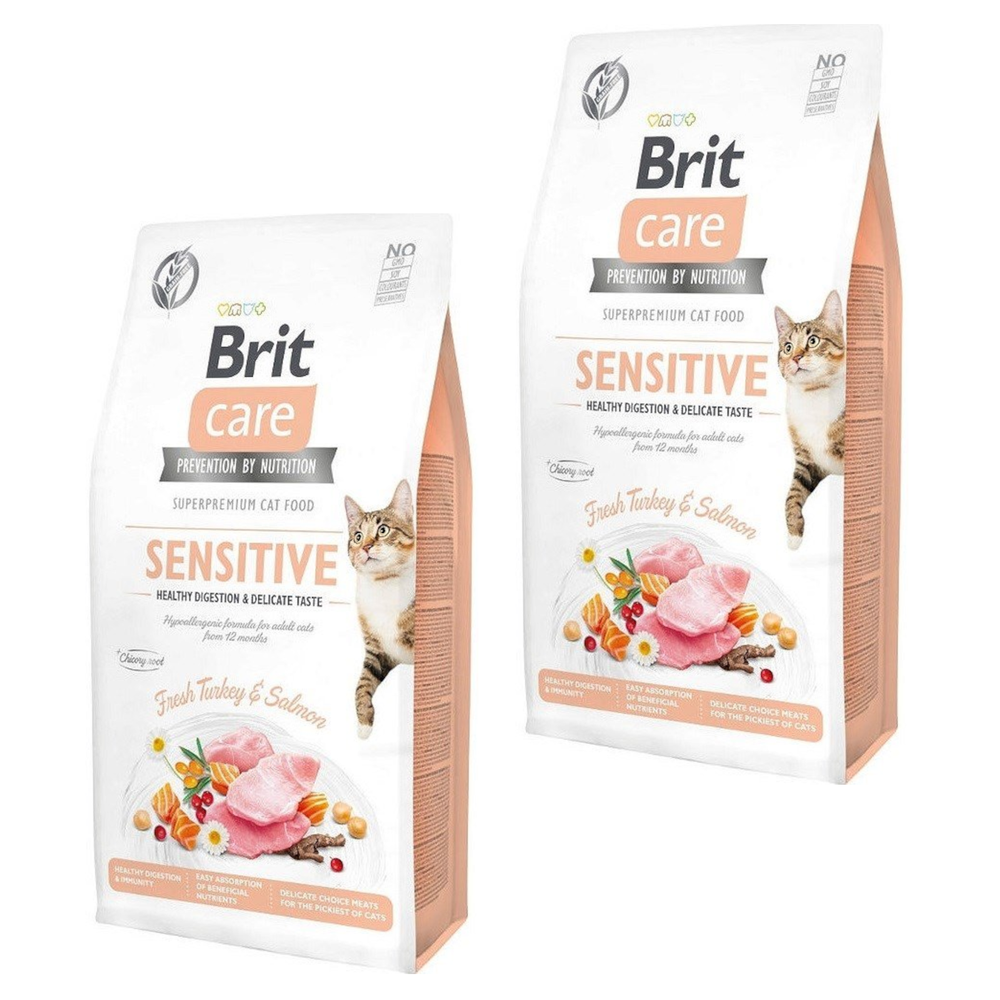 Kody rabatowe Krakvet sklep zoologiczny - BRIT Care Grain-Free Sensitive Turkey&Salmon - sucha karma dla kota - 2x2 kg