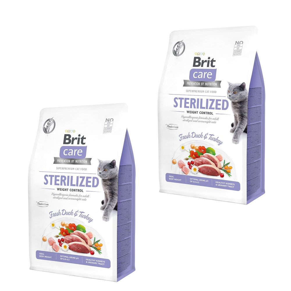 Kody rabatowe Krakvet sklep zoologiczny - BRIT Care Grain-Free Sterilized Weight Control - sucha karma dla kota - 2x2 kg