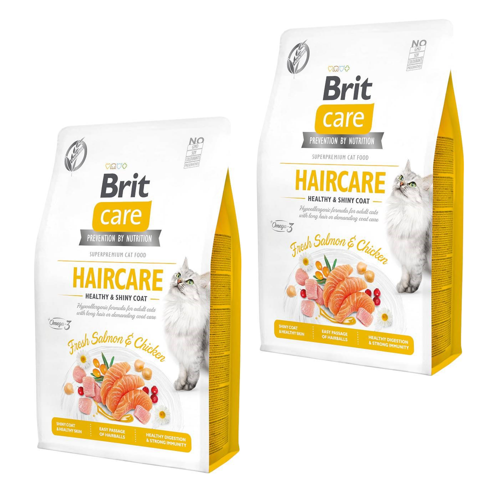 Kody rabatowe Krakvet sklep zoologiczny - BRIT Care Cat Grain-Free Haircare - sucha karma dla kota - 2x2 kg