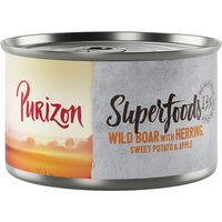 Kody rabatowe zooplus - Korzystny pakiet Purizon Superfoods, 24 x 140 g - Dziczyzna ze śledziem, dynią i owocem granatu