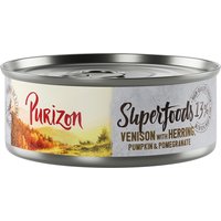Kody rabatowe zooplus - Korzystny pakiet Purizon Superfoods, 24 x 70 g - Dziczyzna ze śledziem, dynią i owocem granatu