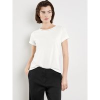 Kody rabatowe Gerry Weber - TAIFUN Damski T-shirt basic 62cm krótkie Okrągły Biały Jednokolorowy