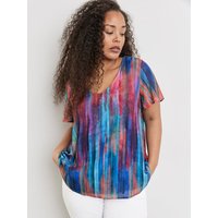 Kody rabatowe SAMOON Damski Rozszerzana bluzka w warstwowym stylu 70cm krótkie w serek Multicolor W paski