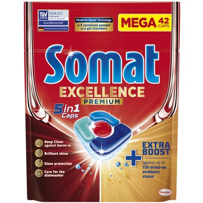 Kody rabatowe Avans - Tabletki do zmywarek SOMAT Excellence Premium 5w1 - 42 szt.