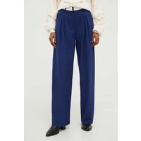 Kody rabatowe Answear Lab spodnie damskie kolor granatowy szerokie high waist