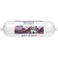 Kody rabatowe Korzystny pakiet Wolf of Wilderness Adult, 24 x 400 g, kiełbaski - Wild Hills, kaczka