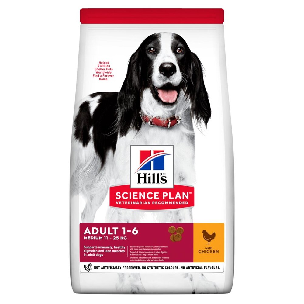 Kody rabatowe HILL'S Science Plan Canine Adult Medium Breed Kurczak - sucha karma dla psa - 14 kg
