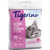 Kody rabatowe Tigerino Premium, żwirek dla kota - zapach pudru dla dzieci - 12 kg (ok. 12 l)
