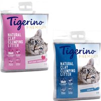 Kody rabatowe zooplus - Pakiet mieszany Tigerino Premium, 2 x 12 kg - Zapach pudru dziecięcego + żwirek nieperfumowany