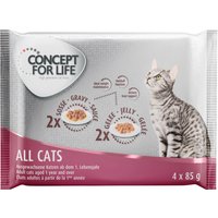 Kody rabatowe Pakiet próbny Concept for Life, 4 x 85 g - All Cats - 2 x w sosie, 2 x w galarecie