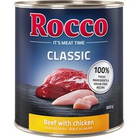 Kody rabatowe 21 + 3 gratis! Rocco, karma mokra dla psa, 24 x 800 g - Wołowina i kurczak