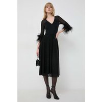 Kody rabatowe Answear.com - Nissa sukienka kolor czarny midi rozkloszowana