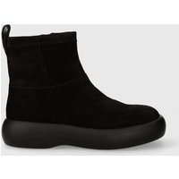 Kody rabatowe Answear.com - Vagabond Shoemakers botki zamszowe JANICK damskie kolor czarny na płaskim obcasie ocieplone 5695.040.20