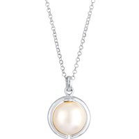 Kody rabatowe Elli Damski klasyczny okrągły wisiorek z syntetyczną perłą w srebrze próby 925 Sterling Silver halskette 1.0 pieces