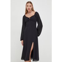 Kody rabatowe Answear.com - Hollister Co. sukienka kolor czarny midi rozkloszowana
