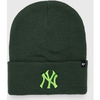 Kody rabatowe 47brand czapka MLB New York Yankees kolor zielony z grubej dzianiny