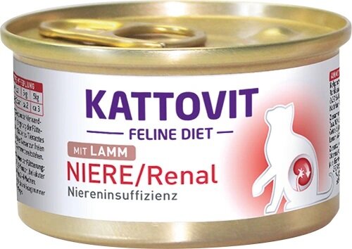 Kody rabatowe Krakvet sklep zoologiczny - KATTOVIT Feline Diet Niere/Renal Jagnięcina - mokra karma dla kota - 85 g