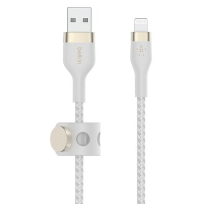 Kody rabatowe Avans - Kabel USB - Lightning BELKIN Braided Silicone 1 m Biały