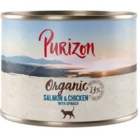 Kody rabatowe 6 x 70 g Purizon Superfoods / 6 x 200 g Purizon Organic, mokra karma dla kota w super cenie! - Organic, łosoś i kurczak ze szpinakiem, 6 x 200 g
