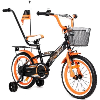 Kody rabatowe Rower dziecięcy GERMINA BMX 16 cali dla chłopca Czarno-pomarańczowy