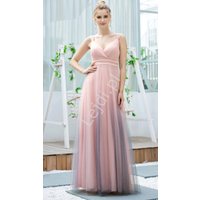 Kody rabatowe Lejdi.pl - Jasno różowa brokatowa suknia wieczorowa z cieniowanym tiulem 0621