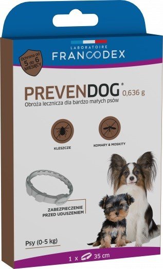 Kody rabatowe Krakvet sklep zoologiczny - FRANCODEX PrevenDog - obroża przeciw kleszczom - 35 cm