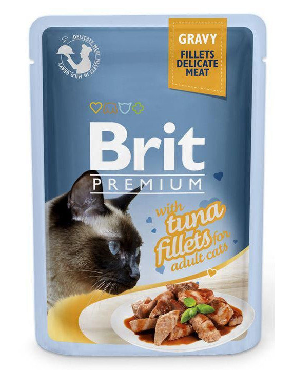 Kody rabatowe Krakvet sklep zoologiczny - BRIT Premium Gravy Fillets Tuna - mokra karma dla kota - 85 g