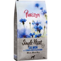 Kody rabatowe Purizon Single Meat Adult, łosoś ze szpinakiem i kwiatami chabru - 2 x 12 kg