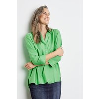 Kody rabatowe GERRY WEBER Damski Ekologiczna bluzka z rękawem o dł. 3/4 72cm kołnierzyk koszulowy Zielony Jednokolorowy