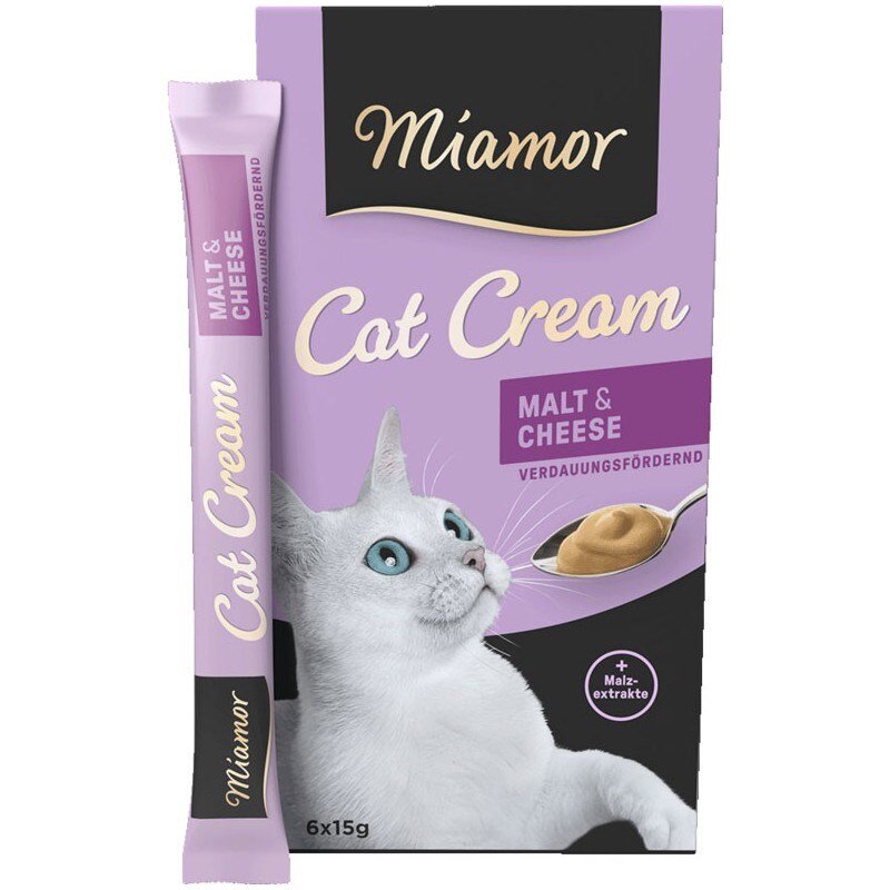 Kody rabatowe Krakvet sklep zoologiczny - MIAMOR Cat Cream Malt & Cheese - przysmak dla kota - 6x15 g
