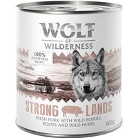 Kody rabatowe zooplus - Korzystny pakiet Wolf of Wilderness Adult, 12 x 800 g - Strong Lands, wieprzowina